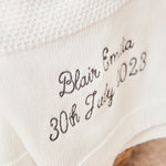 Personalized Ivory Cotton Baby Shawl