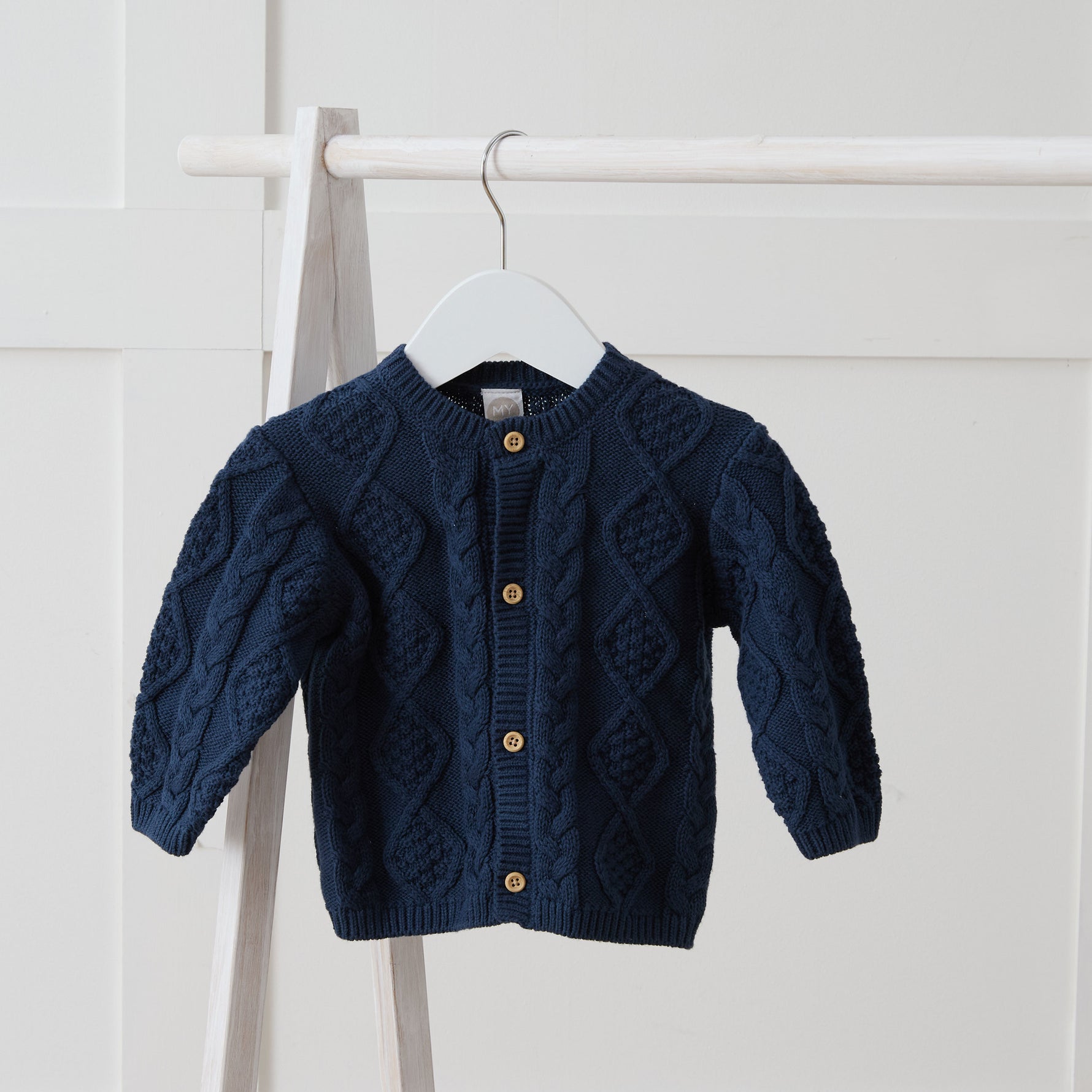 Personalised Organic Cotton Navy Cardigan