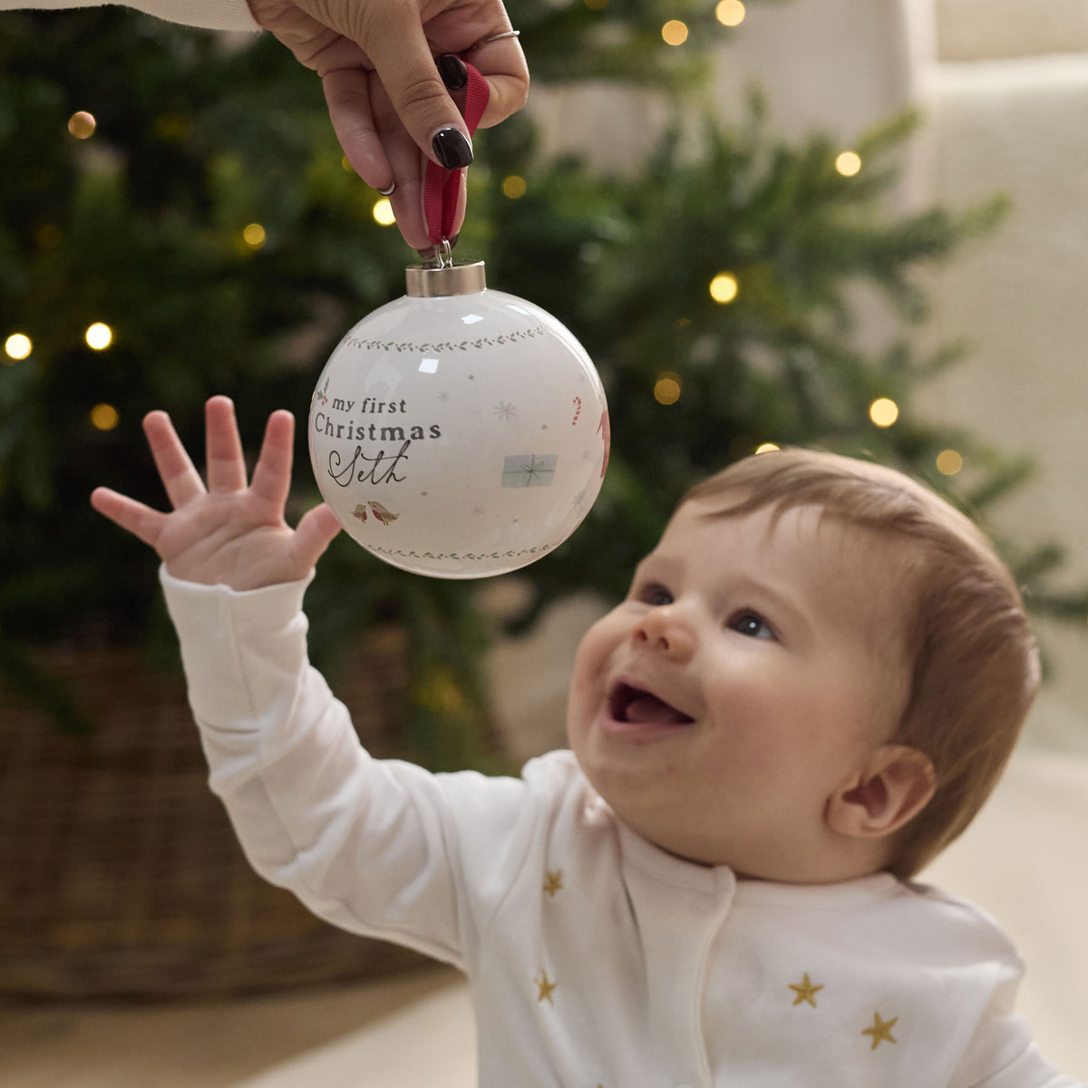 Personalised First Christmas Bauble
