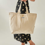 Personalised Blue Initial Canvas Tote Bag by Made Yours
