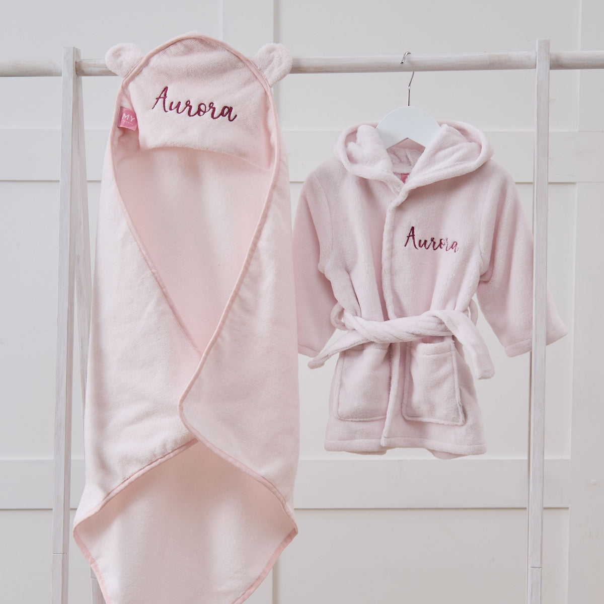 Personalised Light Pink Splash & Snuggle Gift Set