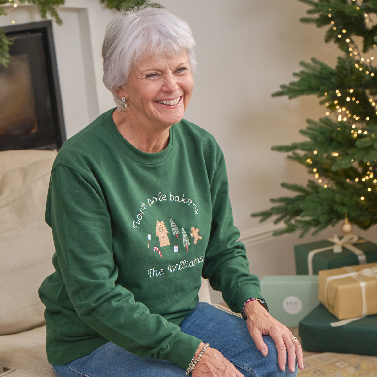 Personalised Adults Green Bakery Jumper