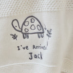 Personalized Cuddle Club Tortoise Ivory Knitted Shawl