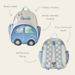 Personalised Dinosaur & Car Medium Backpack