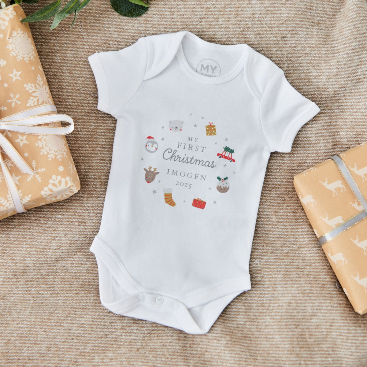Personalised My 1st Christmas White Bodysuit