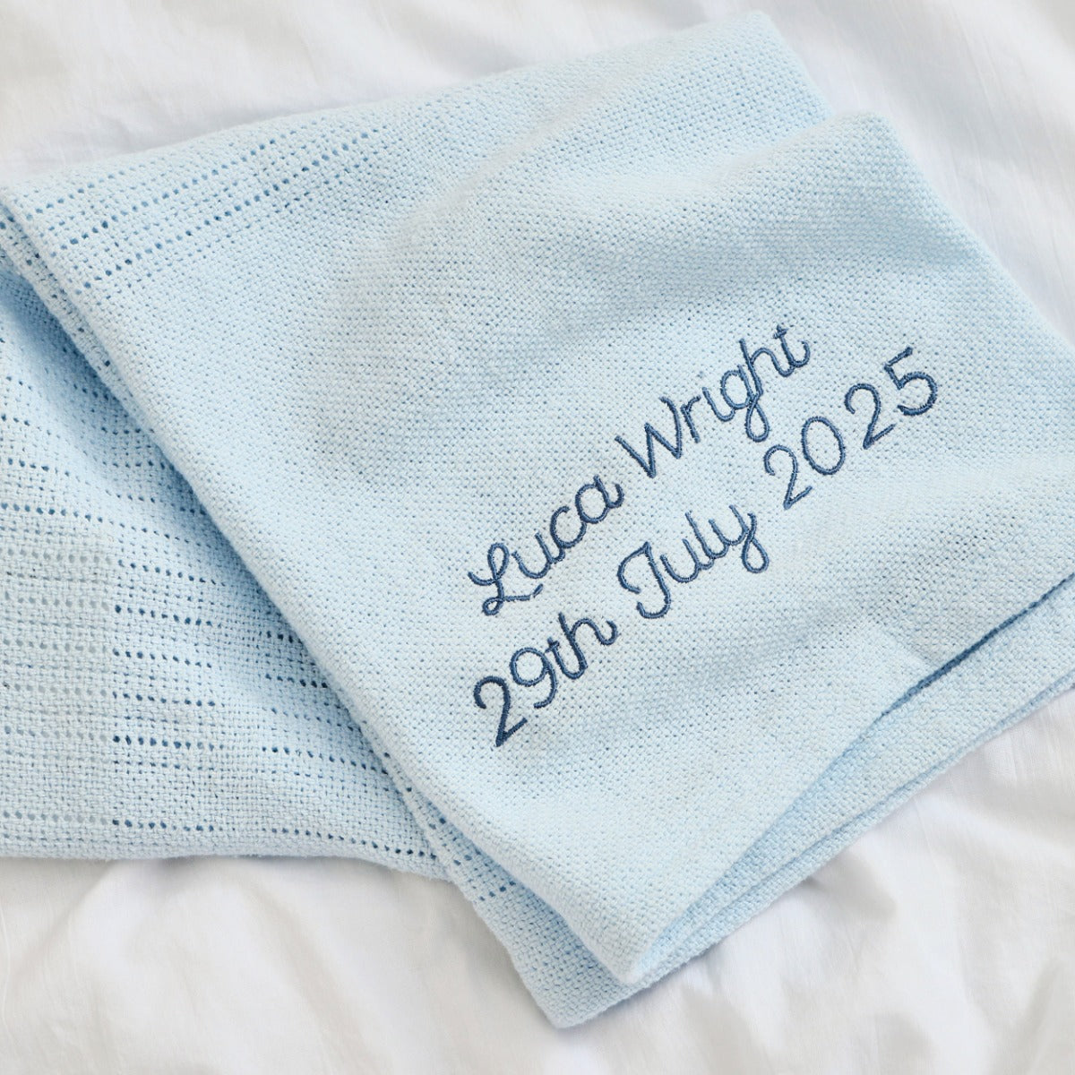 Personalized Blue Cellular Baby Blanket