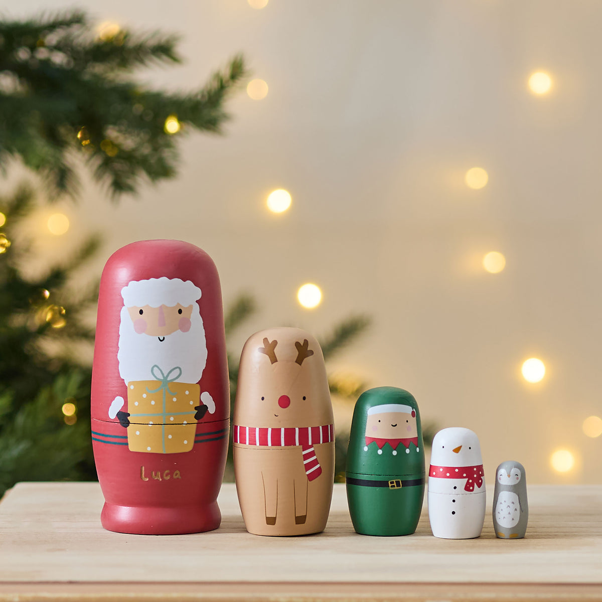 Personalised Christmas Nesting Dolls FSC®