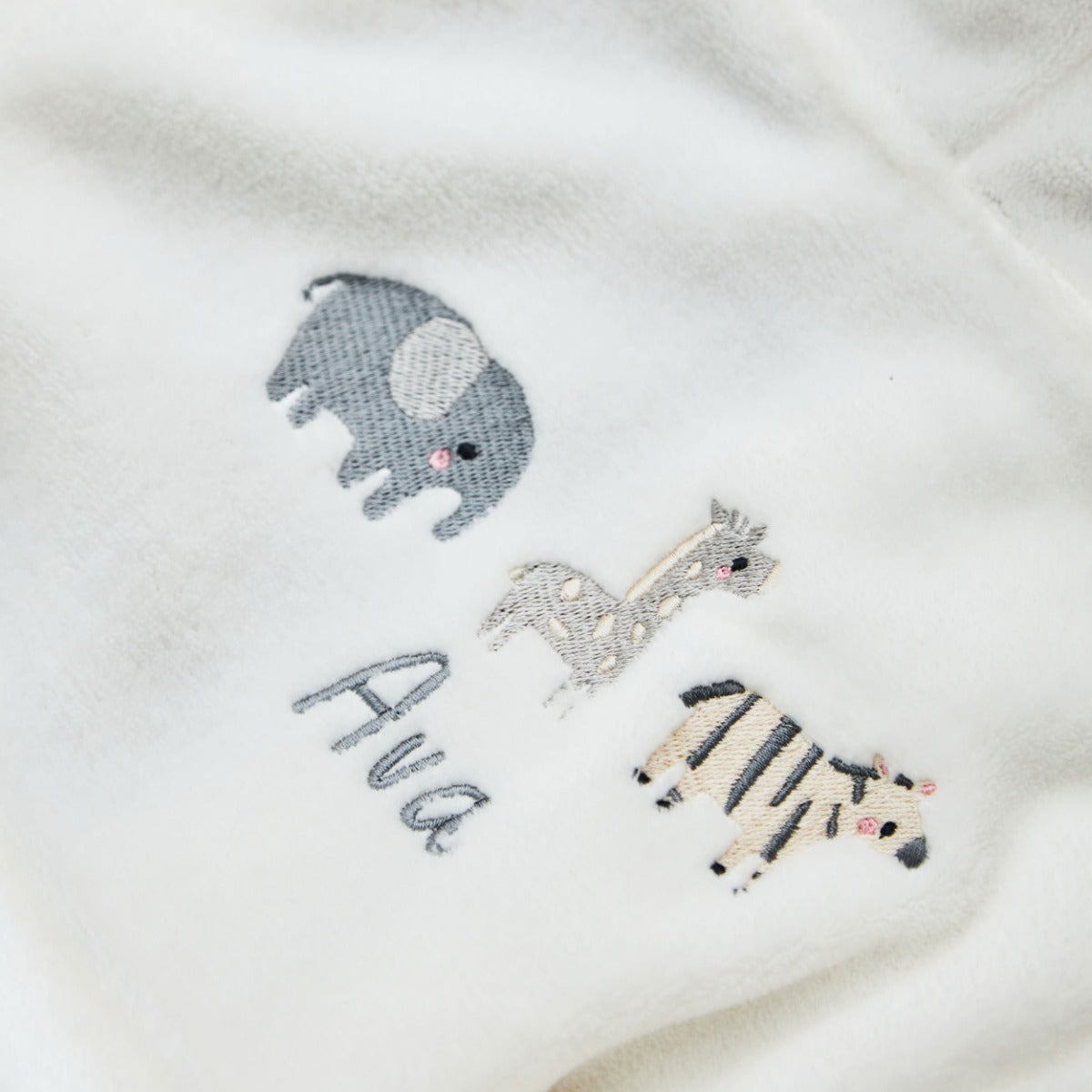 Personalized Safari Ivory Fleece Robe with Ears