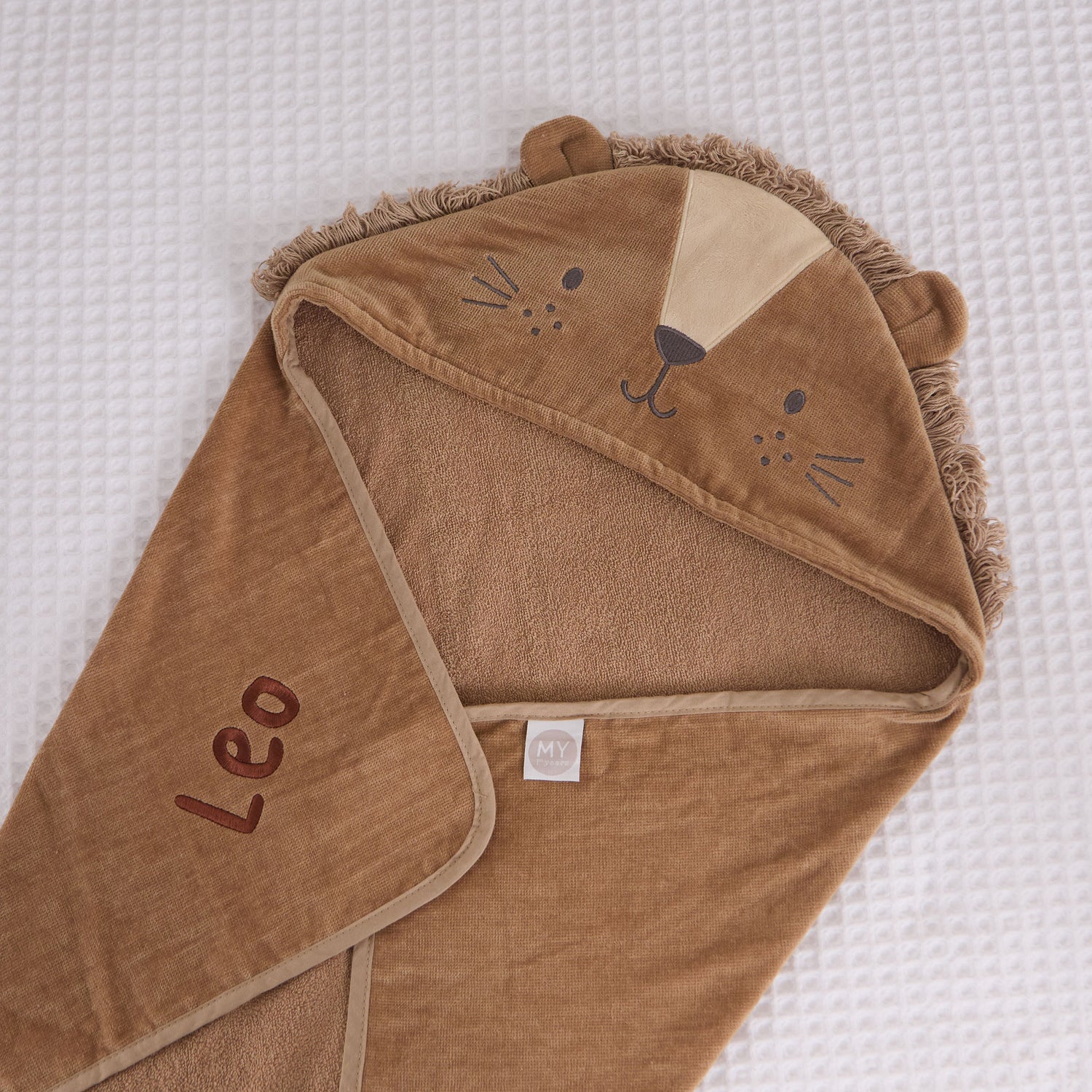 Personalised Lion Curved Hooded Towel