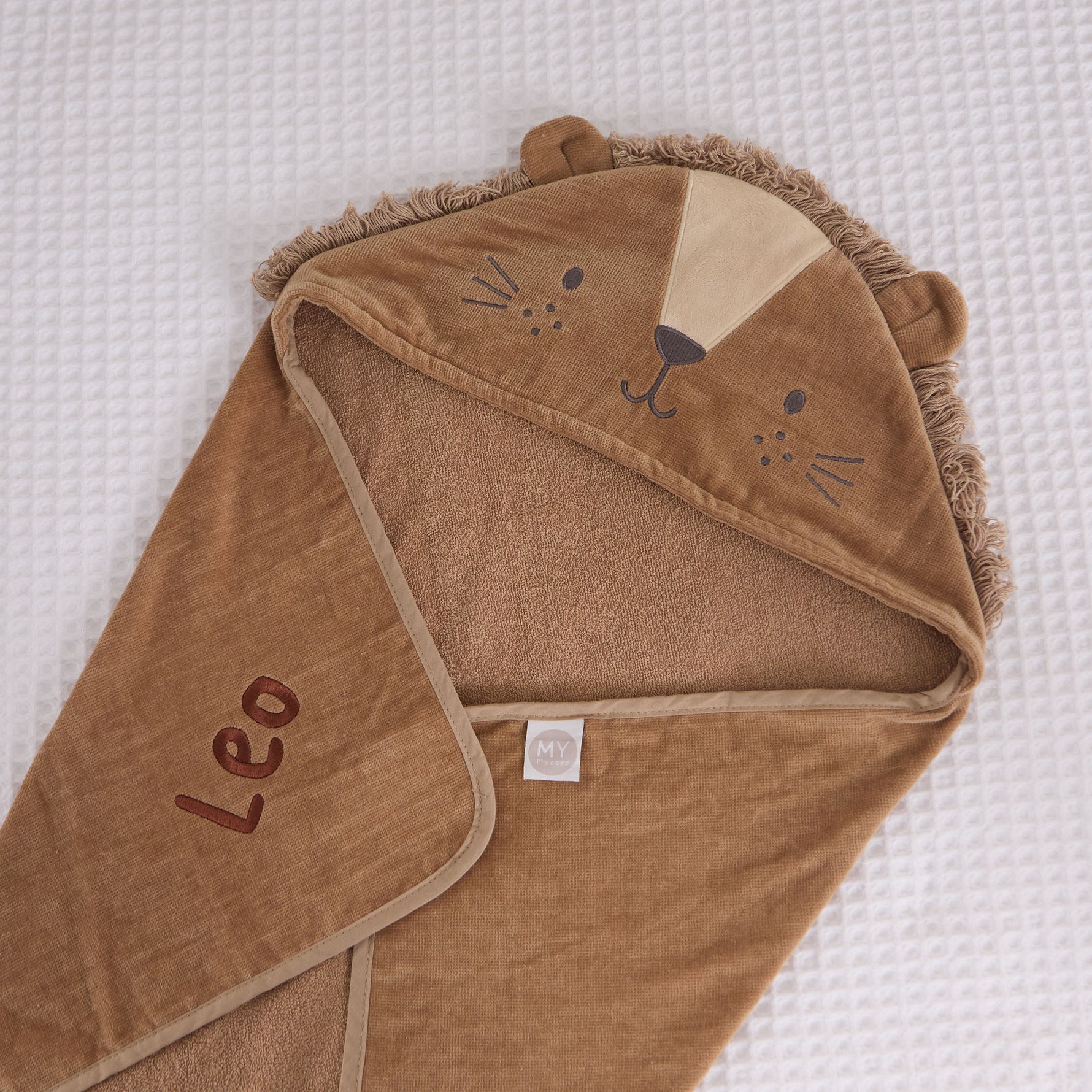 Personalised Lion Curved Hooded Towel
