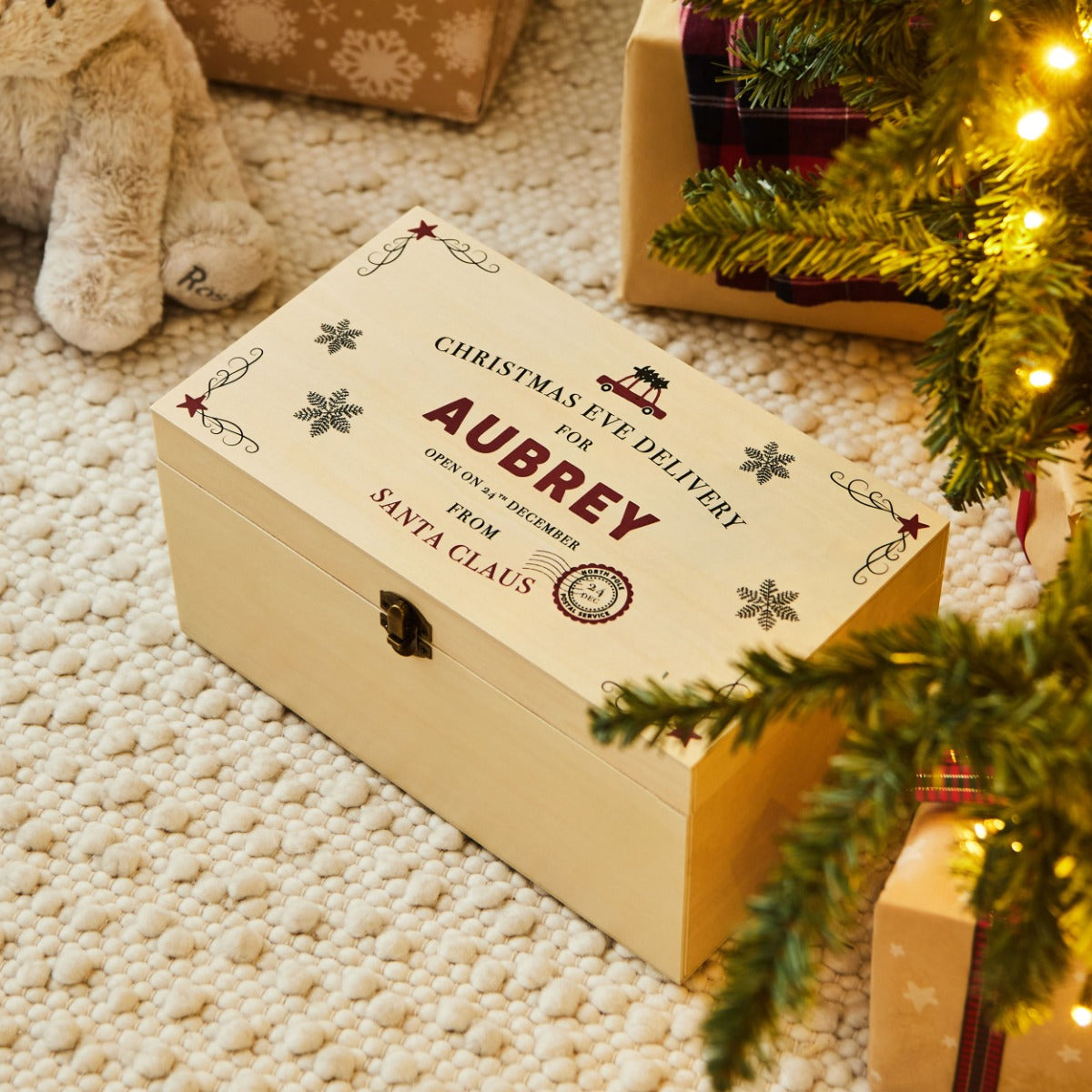 Personalised Christmas Eve Delivery Wooden Christmas Eve Box FSC®