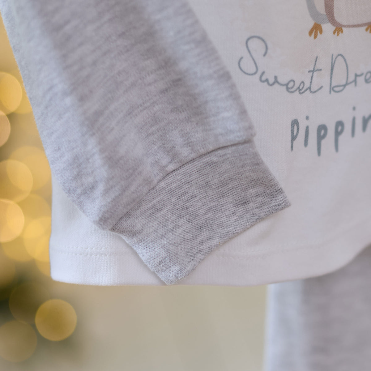 Personalised Penguin Sweet Dreams Grey Jersey Pyjamas