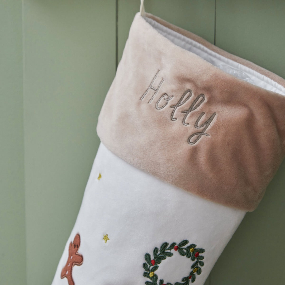 Personalised Plush Neutral Small Christmas Stocking