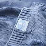Personalized Wave Blue Jacquard Star Baby Blanket