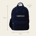 Personalised Name Large Cord Backpack Navy