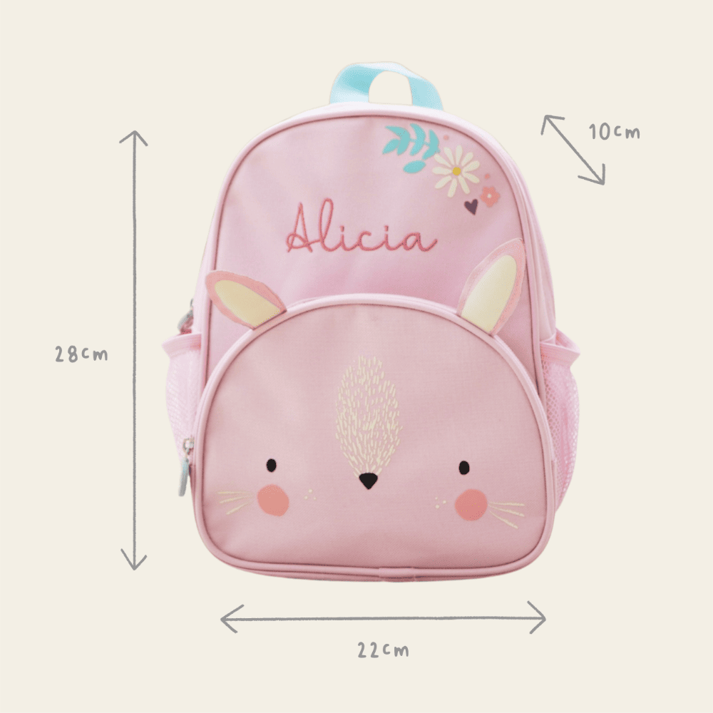 Personalised Pink Bunny Mini Backpack