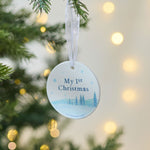 Personalised The Snowman™ and Snowdog Round Ceramic Decoration