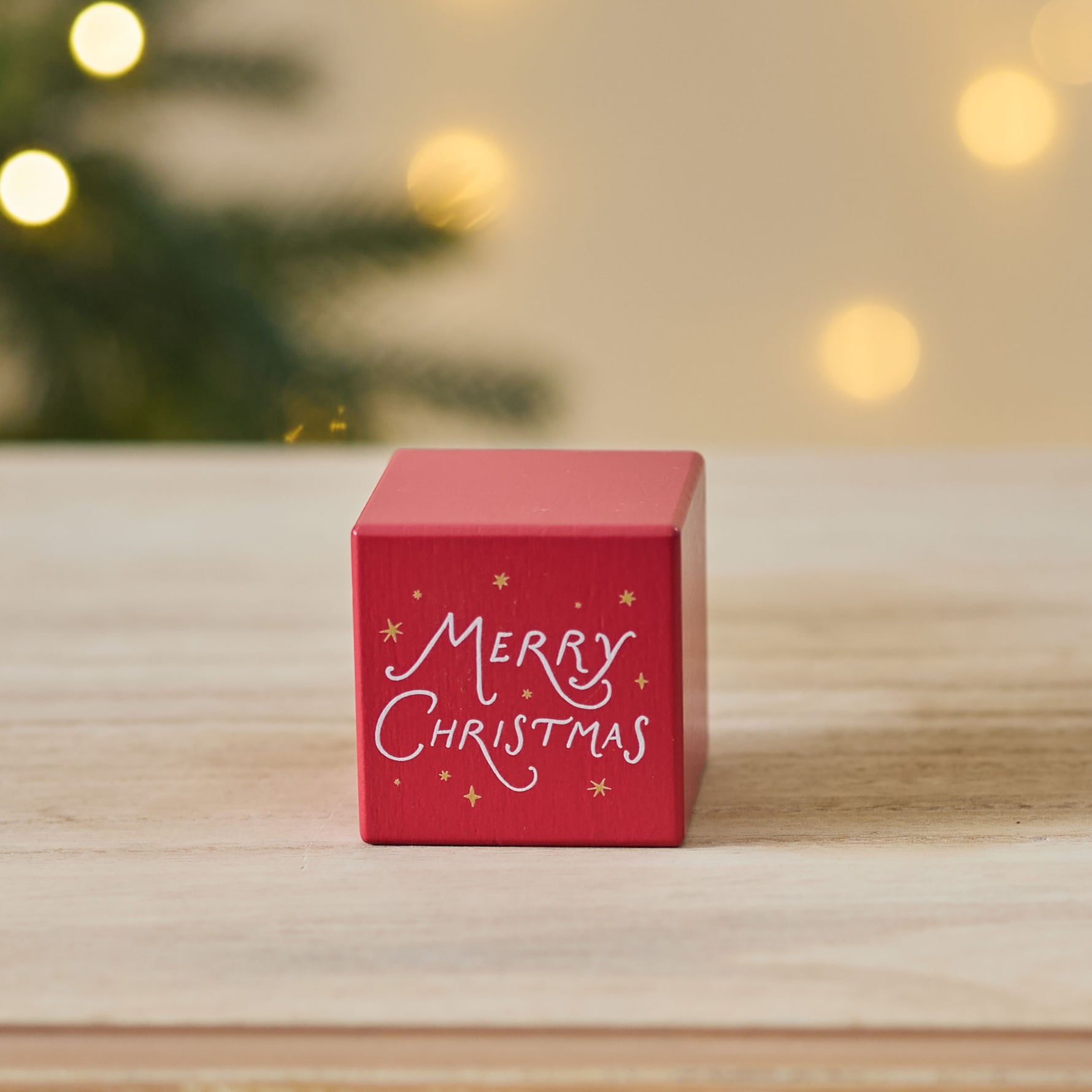 Personalised Red Christmas Keepsake Block