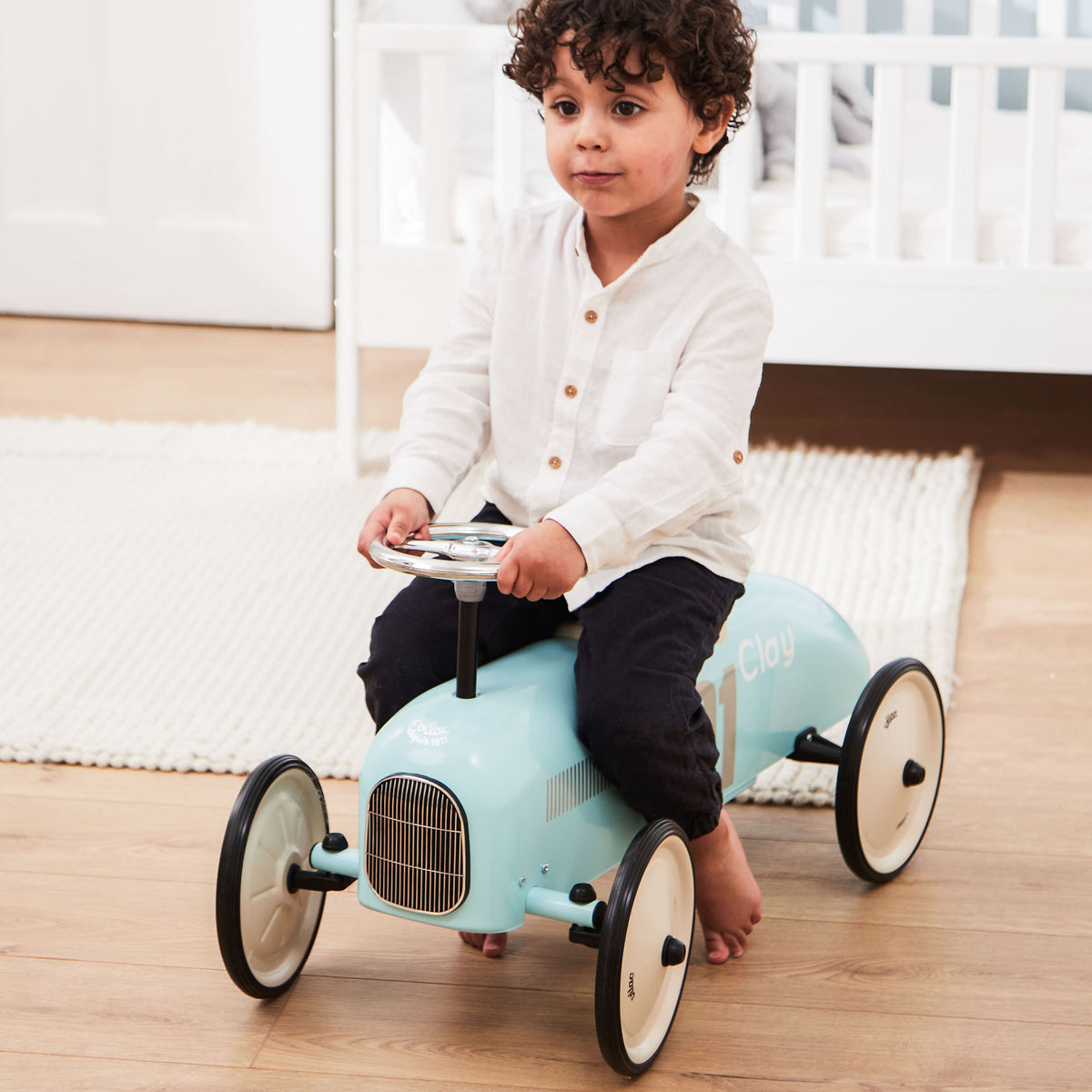  Personalised Pale Blue Vilac Ride On Toy