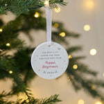 Personalised The Best Gift Under The Tree Round Ceramic Decoration