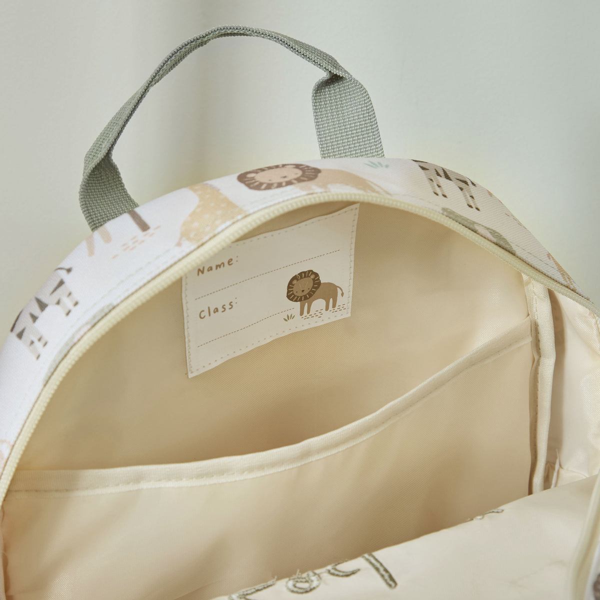 Personalised Neutral Safari Medium Backpack