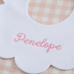 Personalised Name Organic Cotton Scalloped Bib