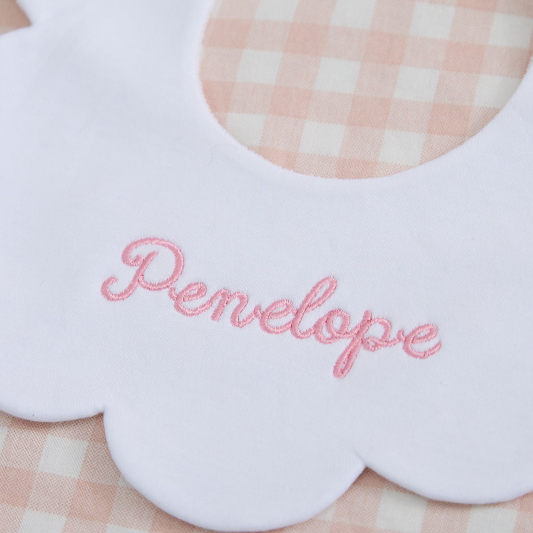 Personalised Name Organic Cotton Scalloped Bib