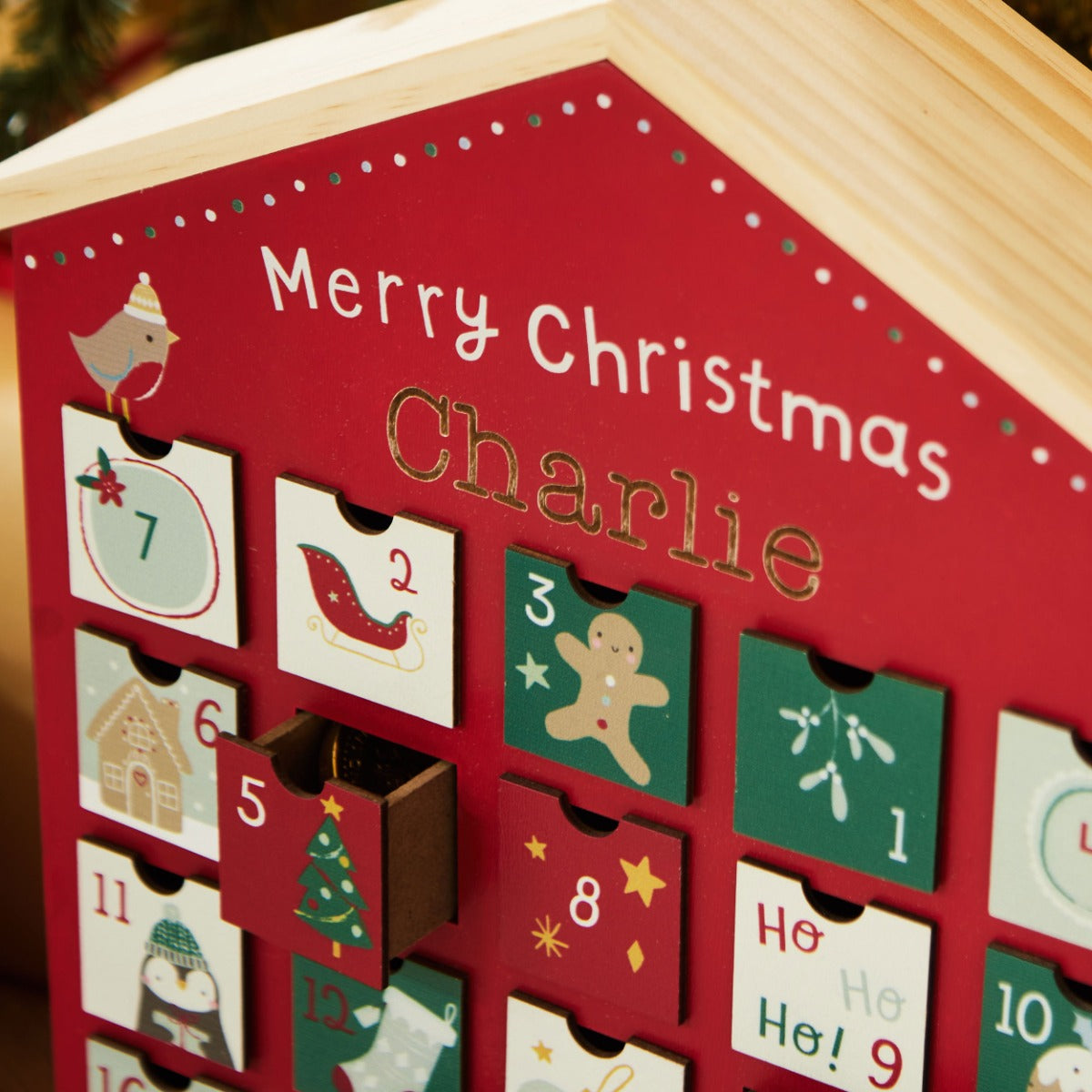 Personalised Christmas Advent Calendar House