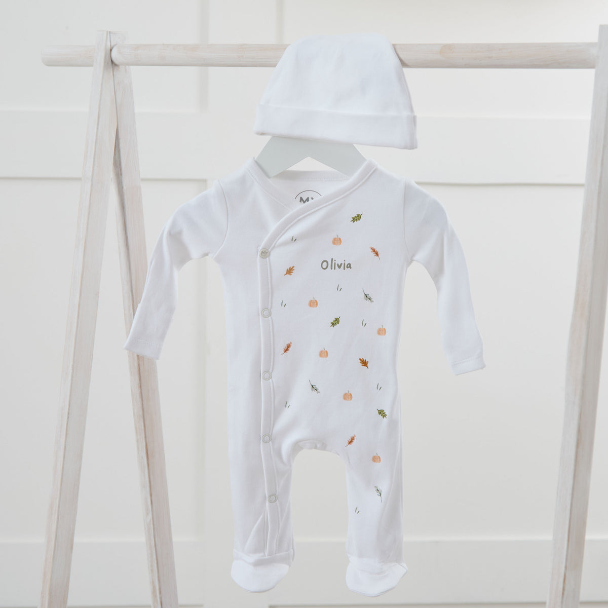 Personalised Thanksgiving Wrap Sleepsuit and Hat Set