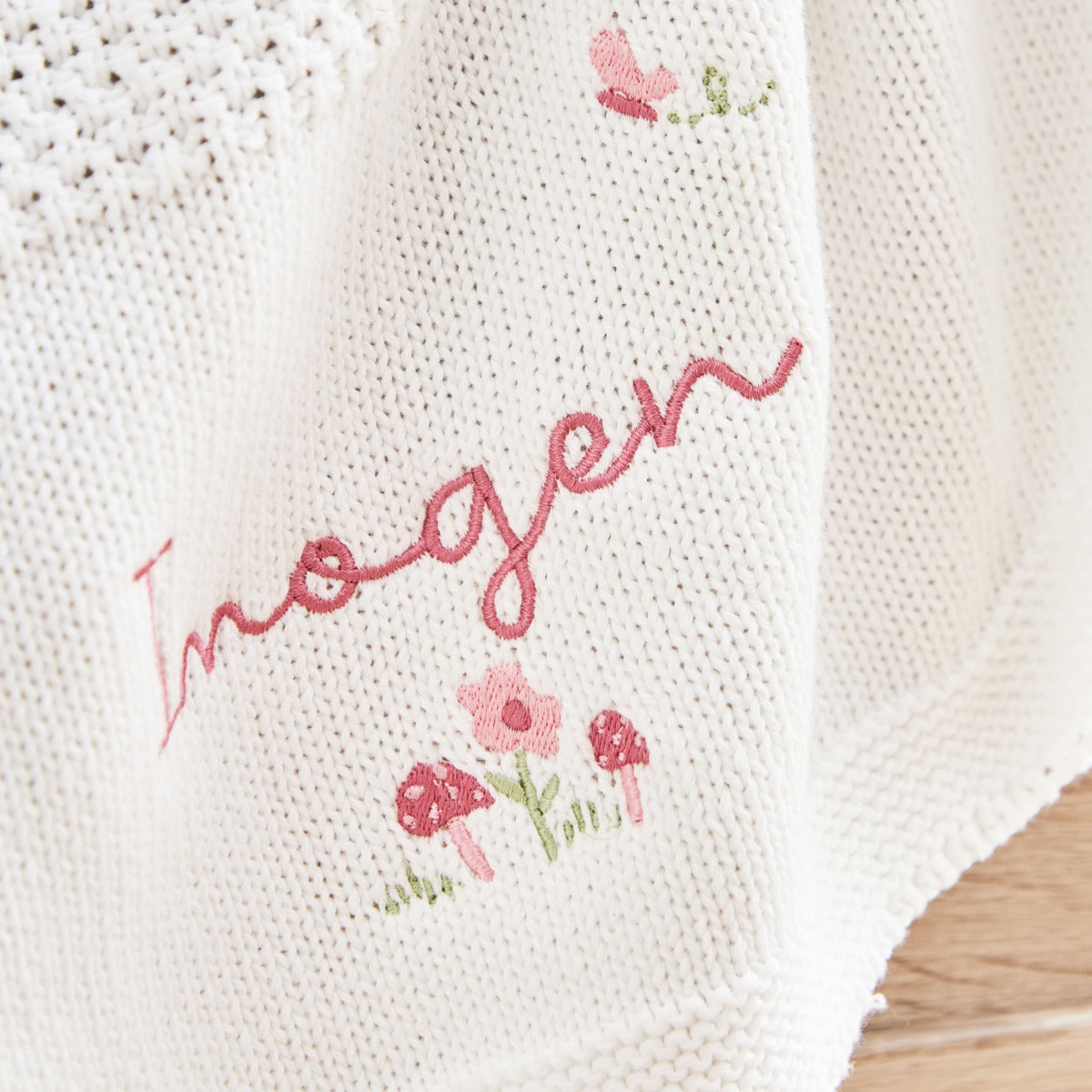 Personalized Floral Ivory Shawl