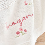Personalized Floral Ivory Shawl