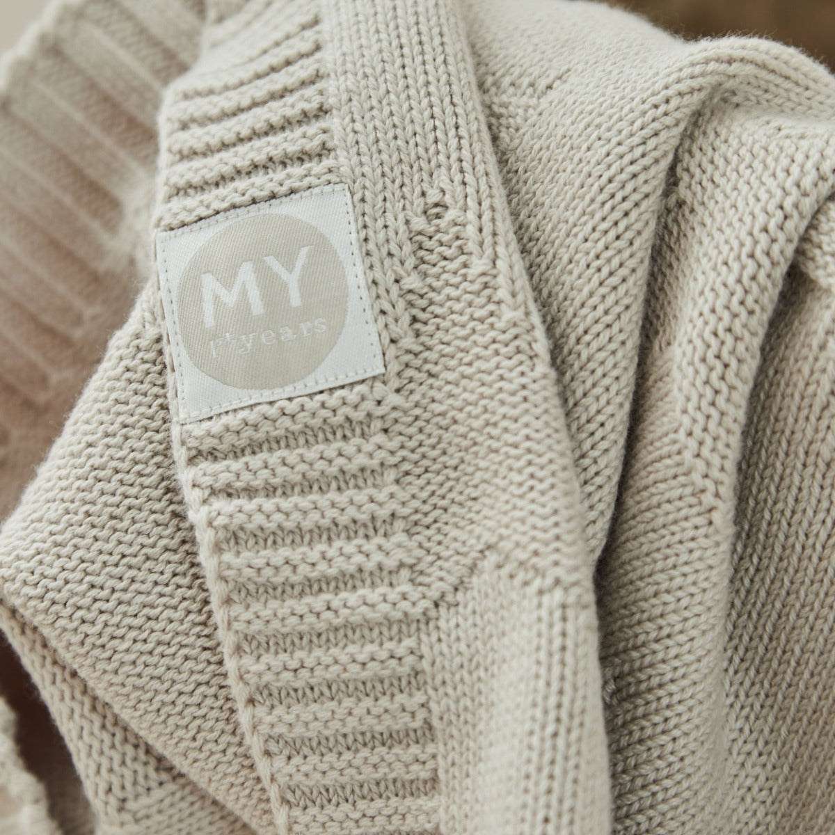 Personalized Born In 2026 Oatmeal Star Jacquard Baby Blanket