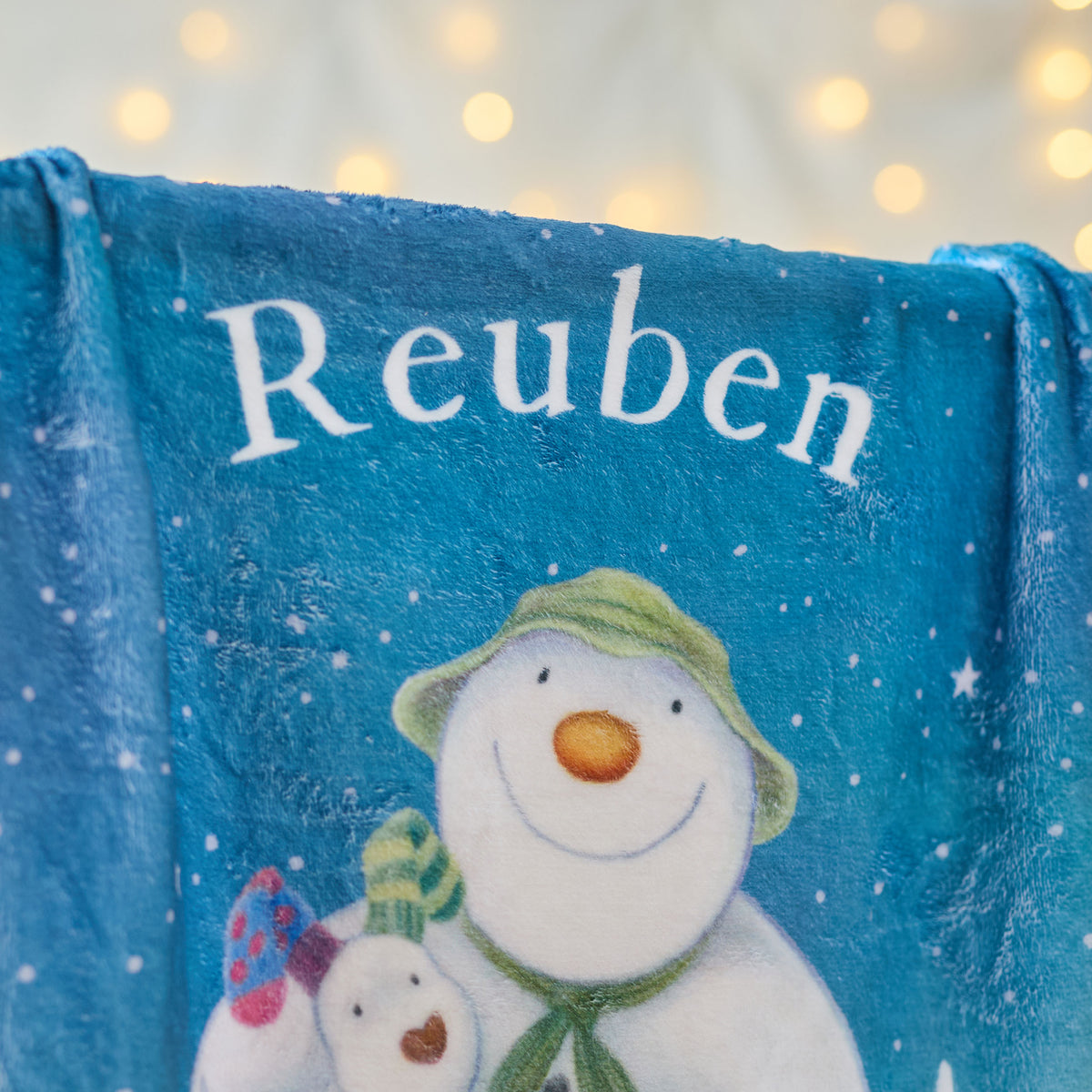 Personalised The Snowman™ and Snowdog Fleece Blanket