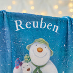 Personalised The Snowman™ and Snowdog Fleece Blanket