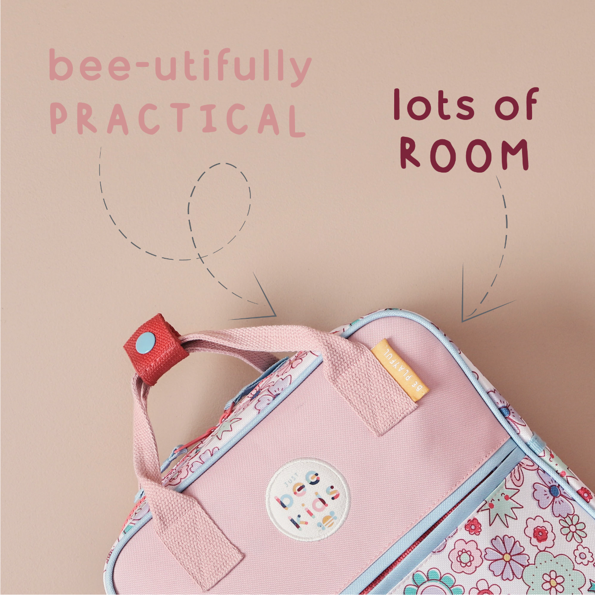 Personalised Just Bee Kids Retro Floral Backpack