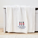 Personalized White London Design Baby Shawl