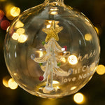 Personalised 1st Christmas Tree Glass Bauble