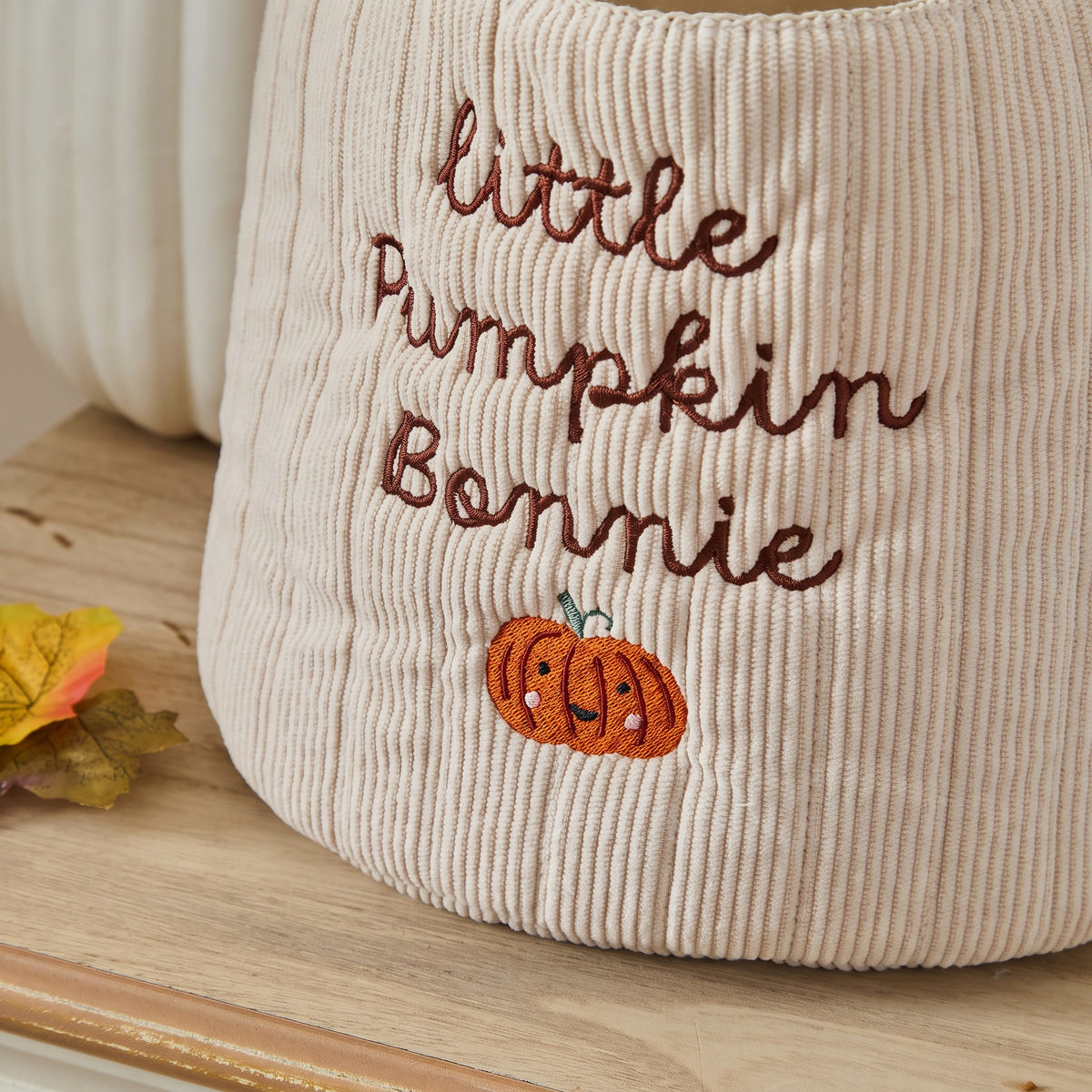 Personalised Little Pumpkin Small Cord Boo Basket