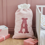 Personalised Pink Velvet Initial Gift Sack