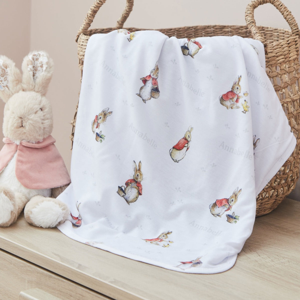 Personalized Flopsy™ Bunny Jersey Blanket