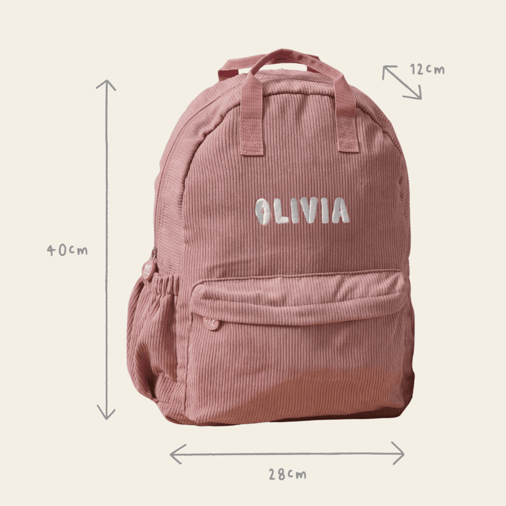Personalised Name Large Cord Backpack Pink
