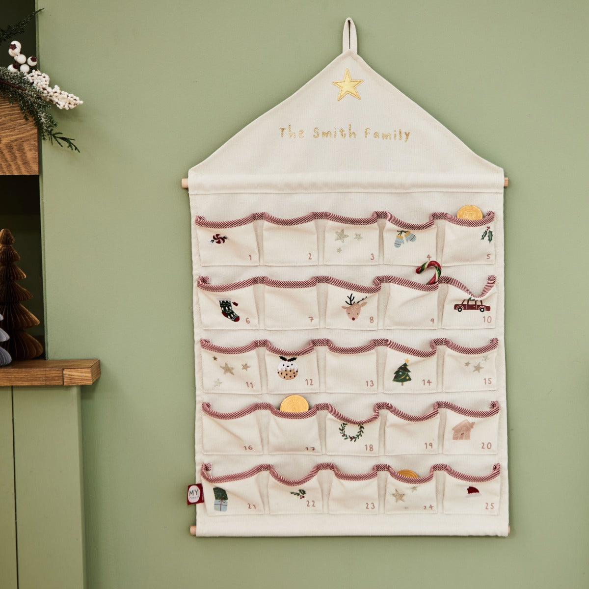 Personalised Woven Hanging Advent Calendar