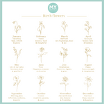Personalised Birth Flower White Medium Make-Up Bag
