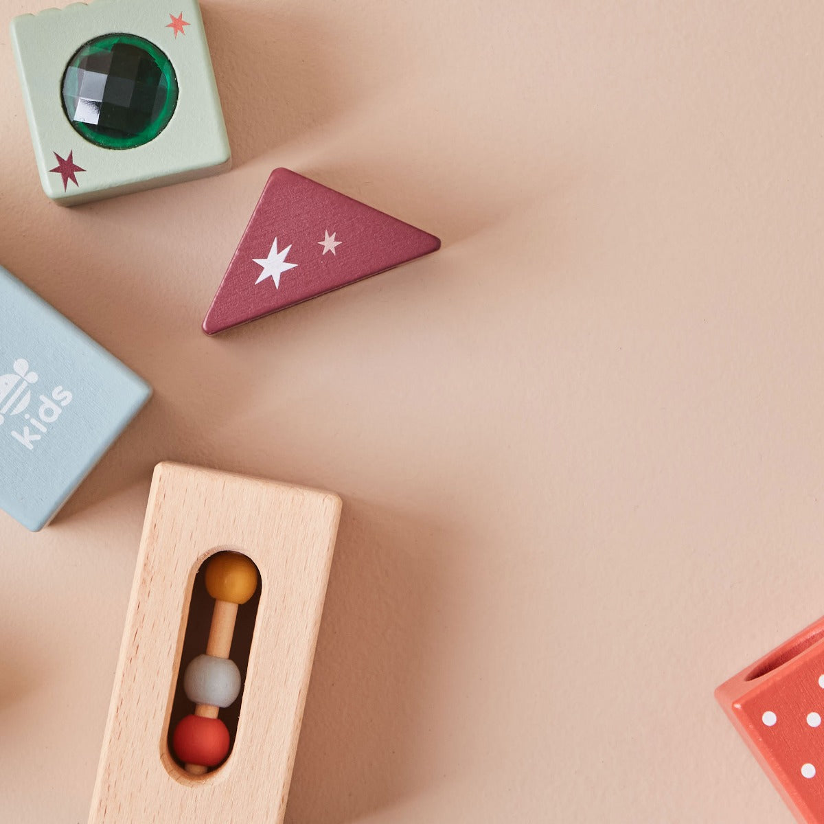 Personalised Just Bee Kids Wooden Sensory Blocks With Bag FSC®