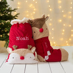 Personalised Large Reindeer Stocking and Sack Gift Set