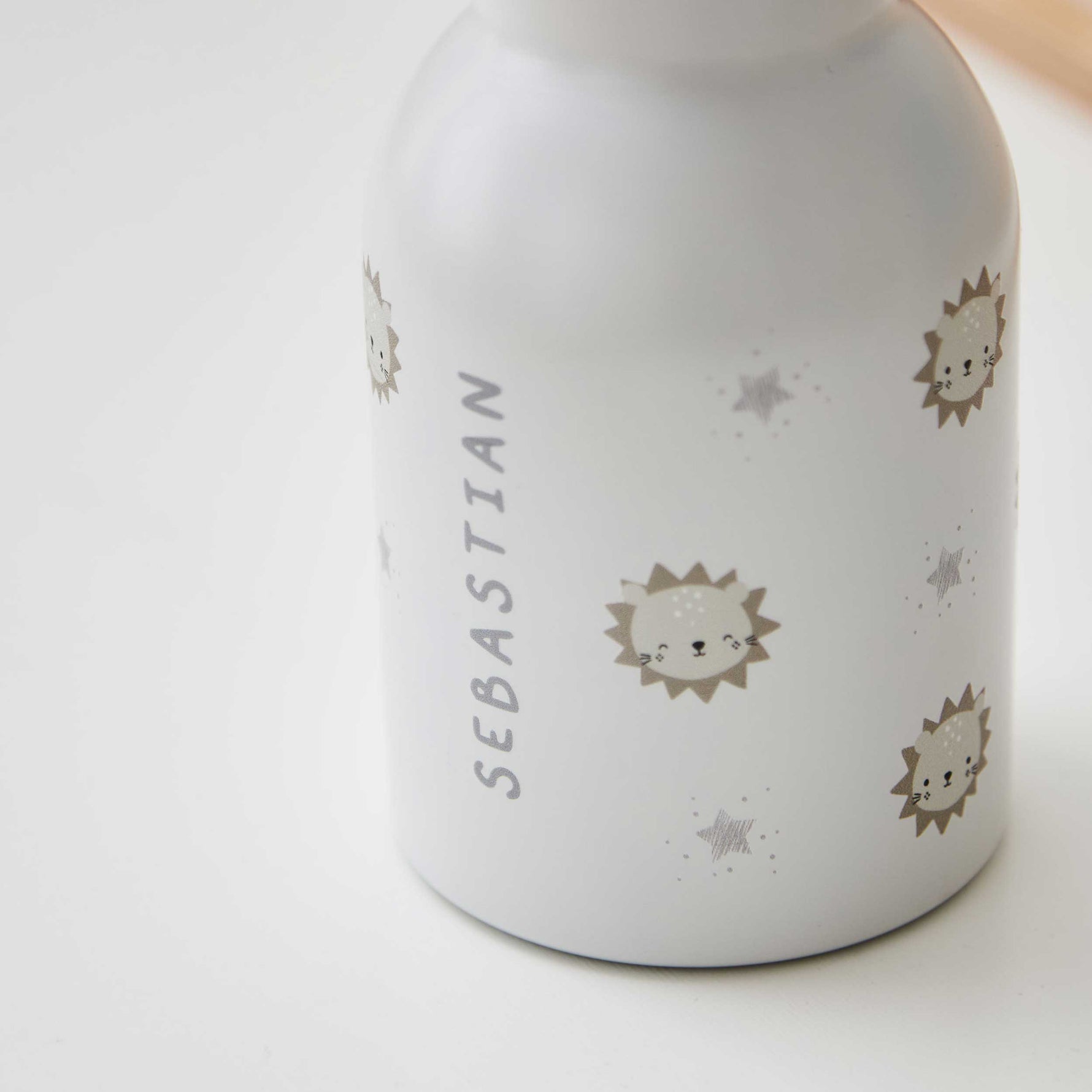 Personalised White Lion Water Bottle