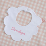 Personalised Name Organic Cotton Scalloped Bib