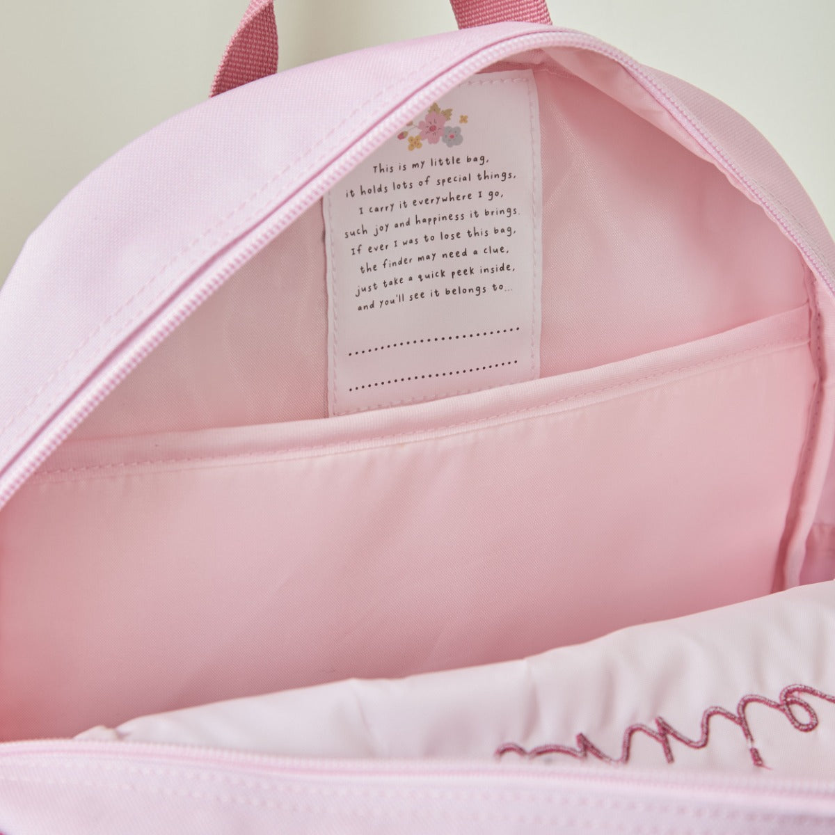 Personalised Cottage Ditsy Print Pocket Medium Backpack