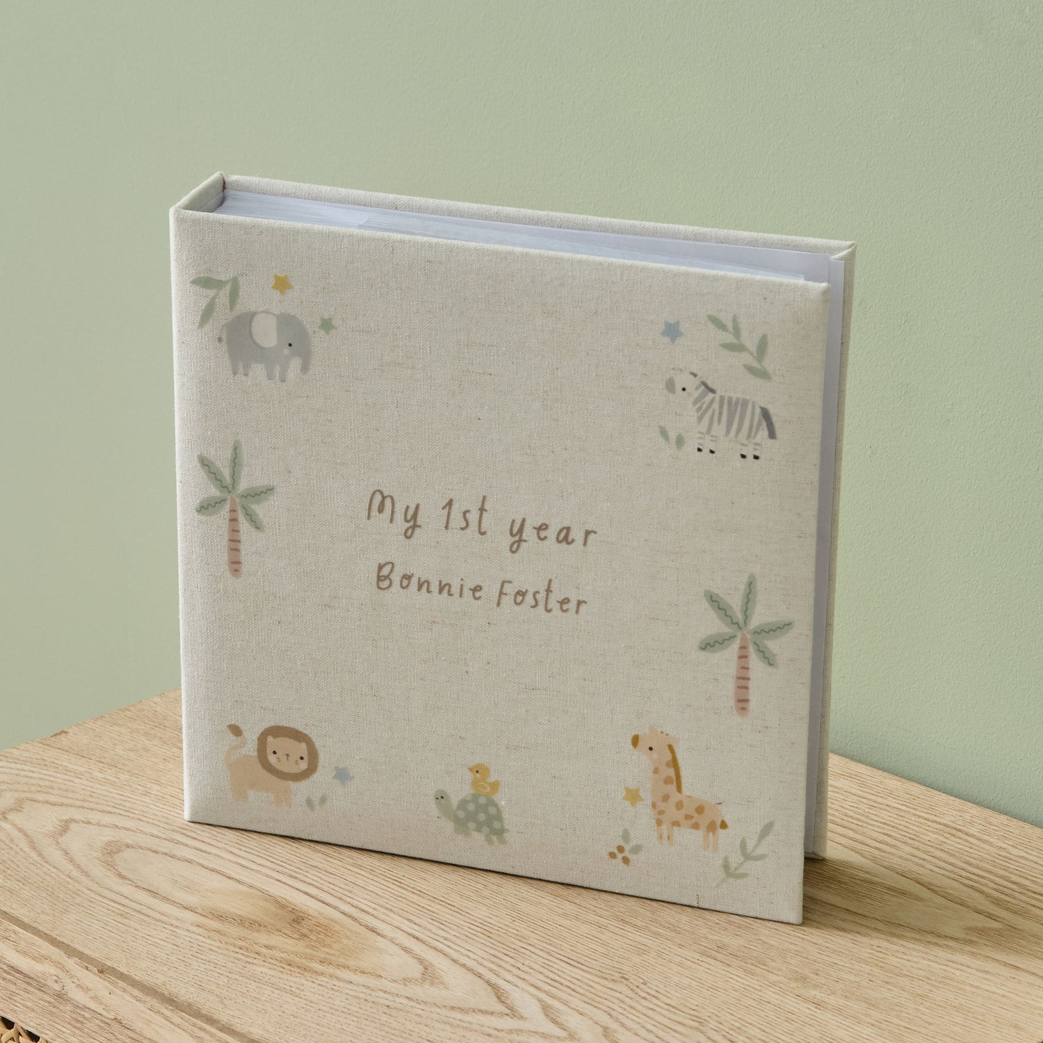 Personalised Safari Linen Photo Album