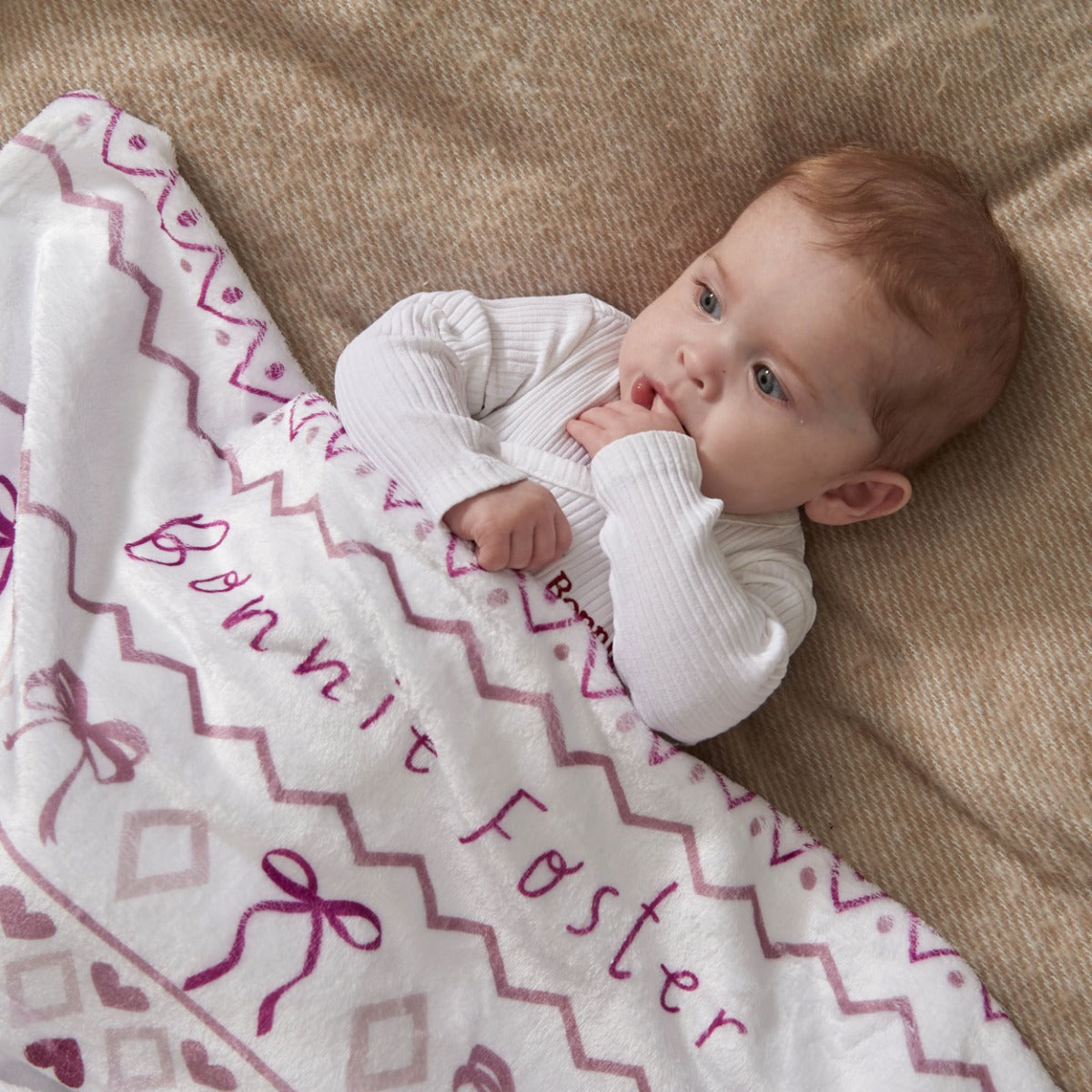 Personalised Pink Christmas Fleece Blanket